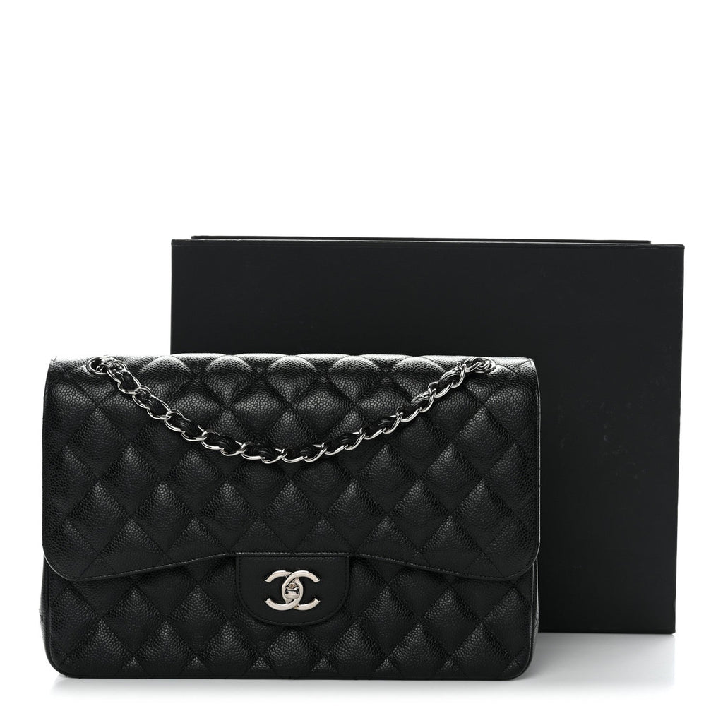 Chanel Caviar Quilted Jumbo Double Flap Black