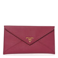 Prada Saffiano Metal Envelope Wallet Ibisco