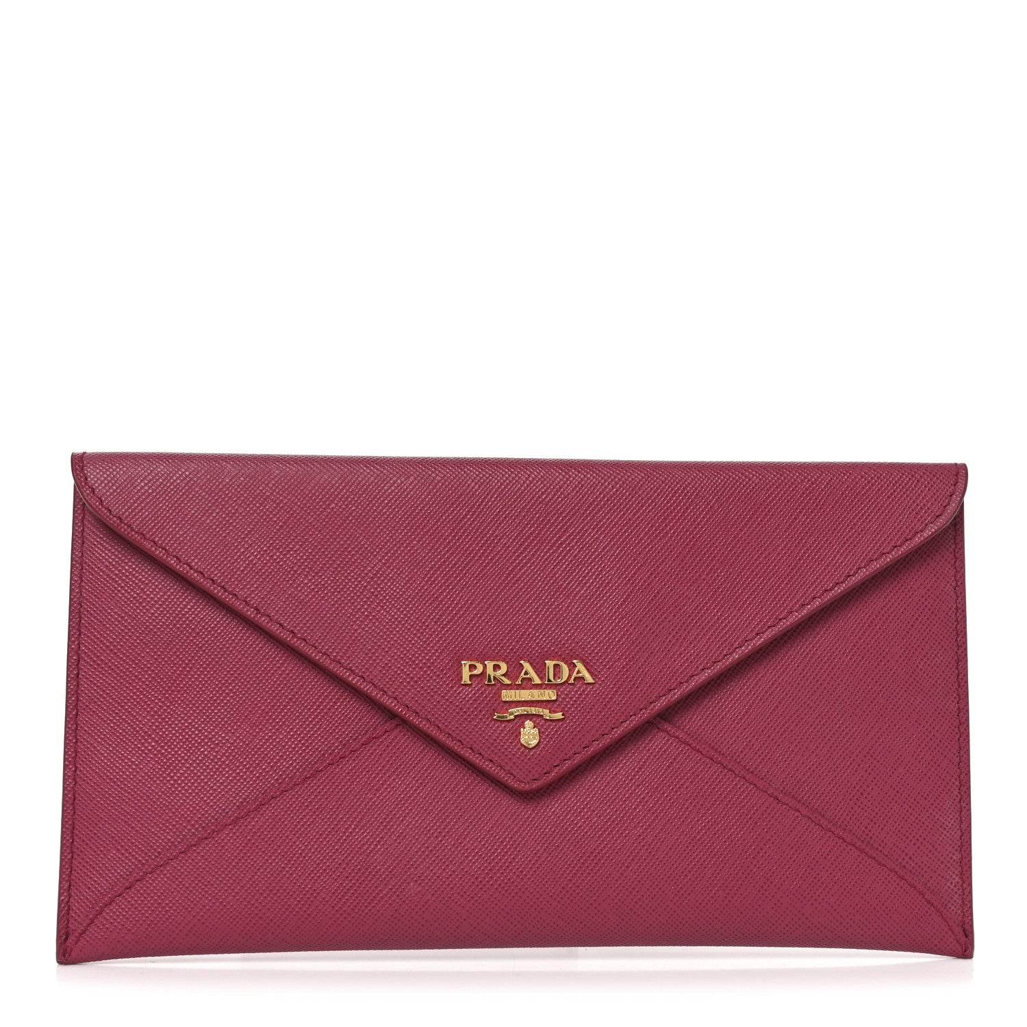 Prada Saffiano Metal Envelope Wallet Ibisco