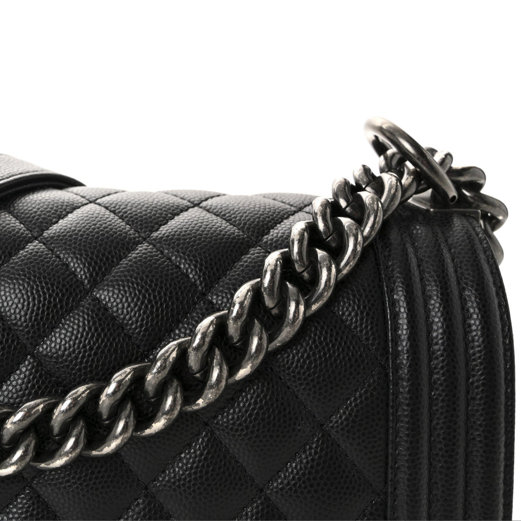 Chanel Caviar Quilted Medium Boy Flap Black