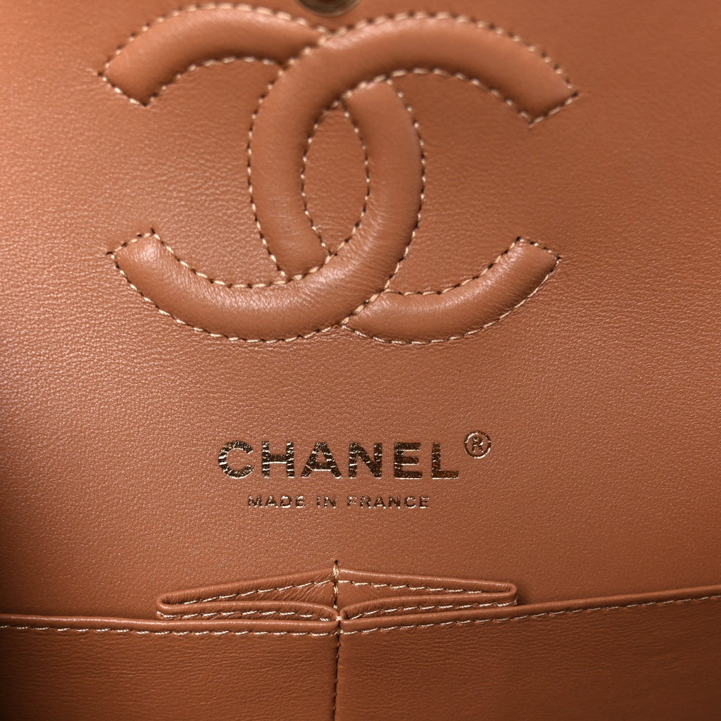 Chanel Lambskin Quilted Small Double Flap Brown