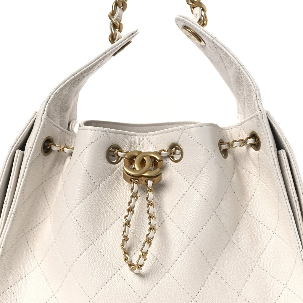 Chanel Caviar Quilted Small Chanel 25 Handbag White