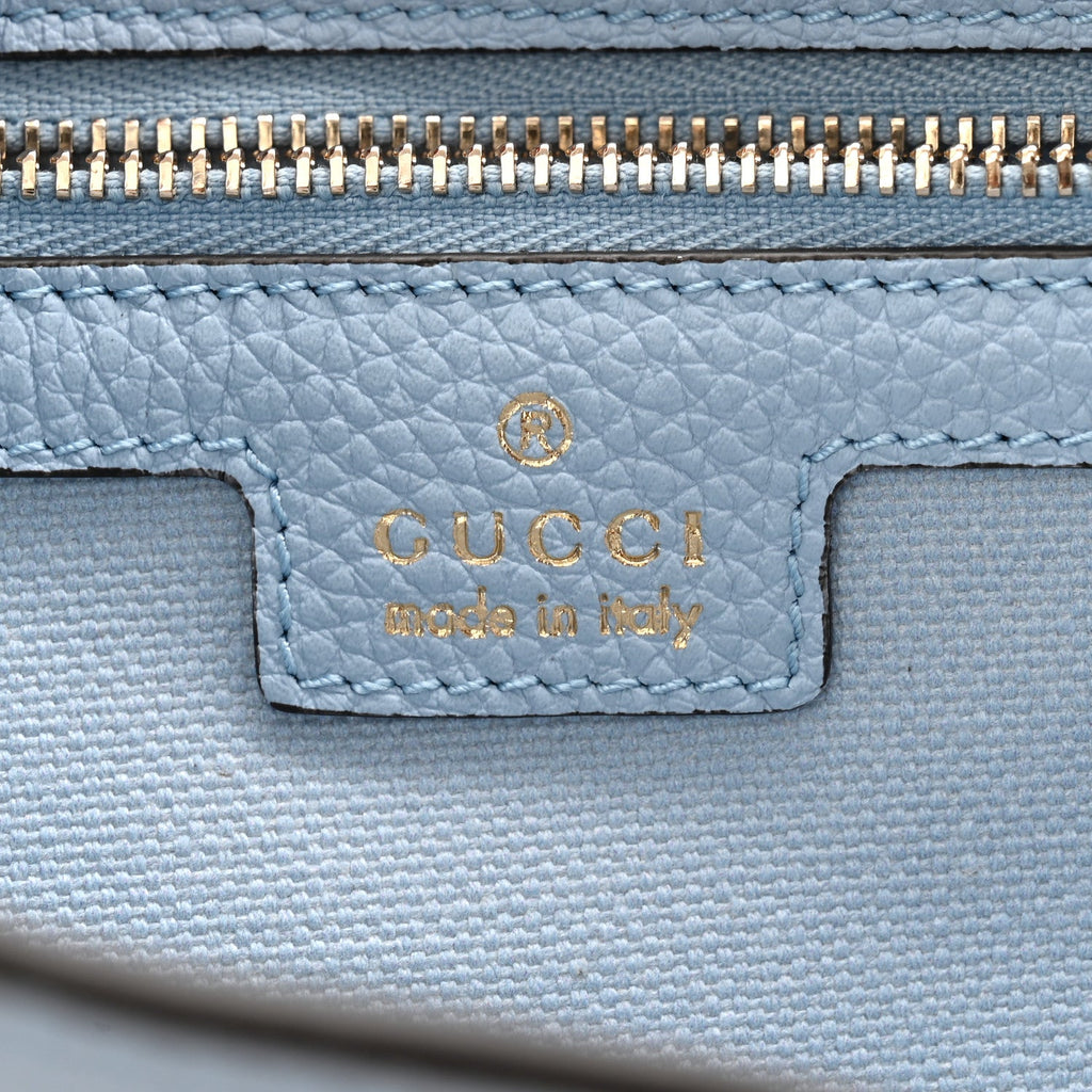 Gucci Grained Calfskin Web Medium Jackie 1961 Hobo Light Blue