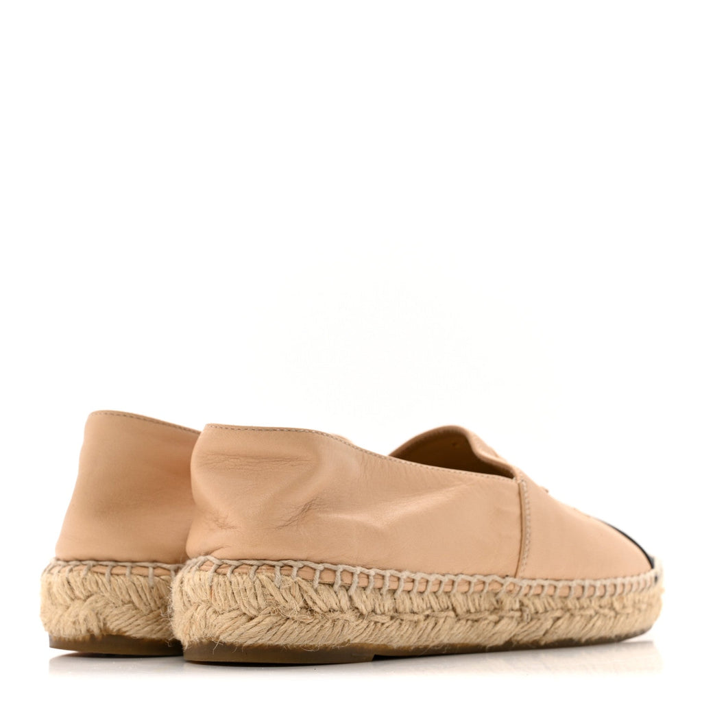 Lambskin CC Espadrilles 36 Beige Black