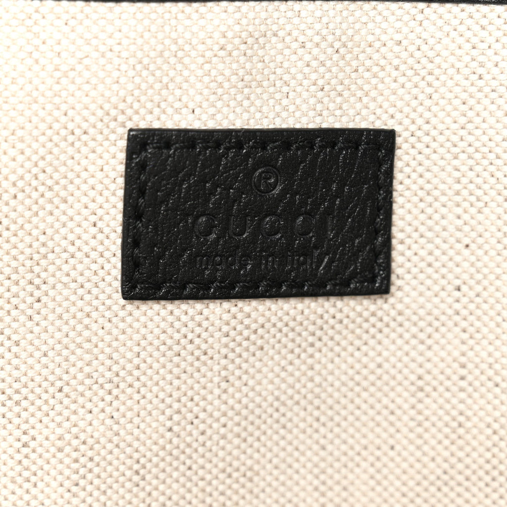 Gucci Textured Dollar Calfskin Medium Ophidia Shoulder Tote Bag Black