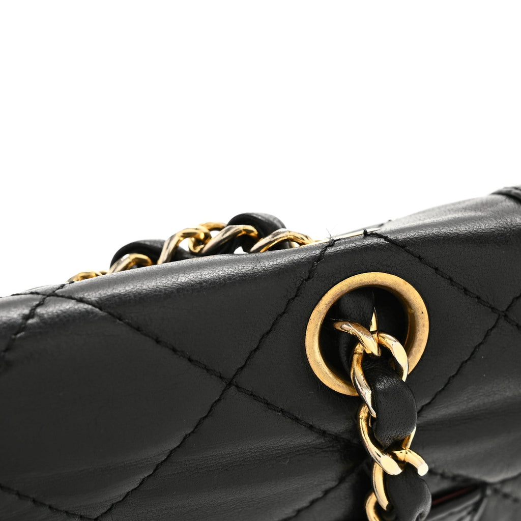 Chanel Lambskin Medium Double Flap Black