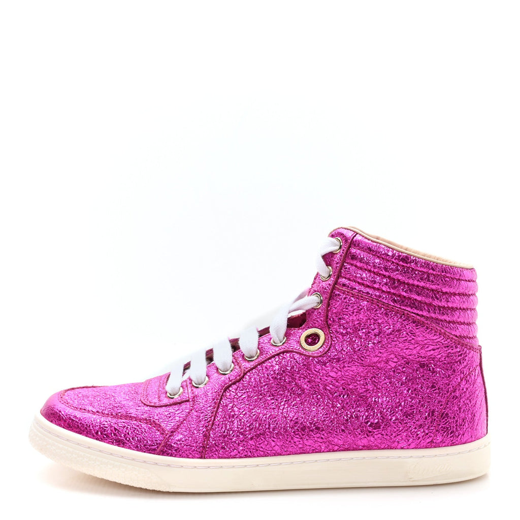 Gucci Galassia Womens High Top Sneakers 36.5 Fuxia