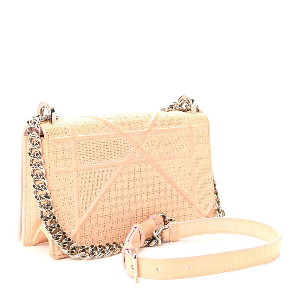 Christian Dior Patent Micro-Cannage Small Diorama Flap Bag Rose