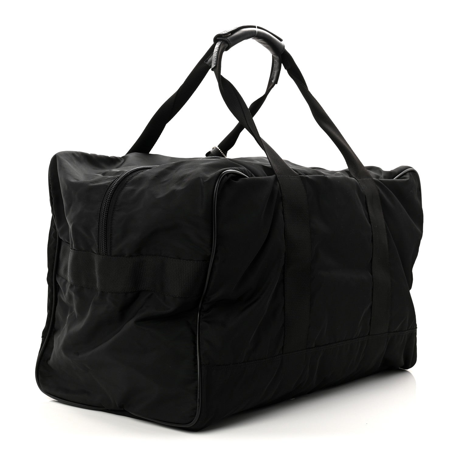 Prada Tessuto Nylon Saffiano Carry On Travel Bag Black