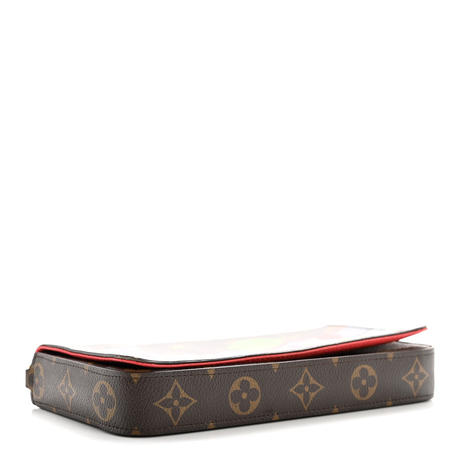 Louis Vuitton Monogram 2022 Christmas Animation China Chengdu Pochette Felicie Chain Wallet Red