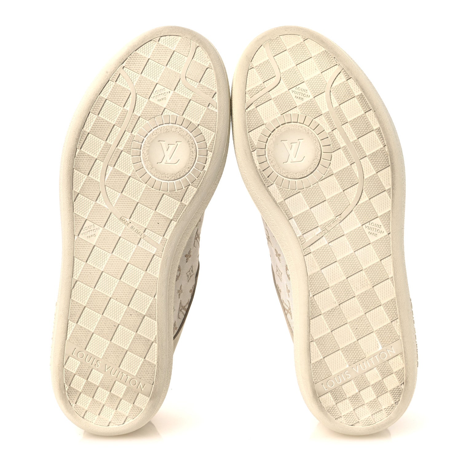 Louis Vuitton Canvas Calfskin Monogram LV Groovy Platform Sneakers 39 Beige