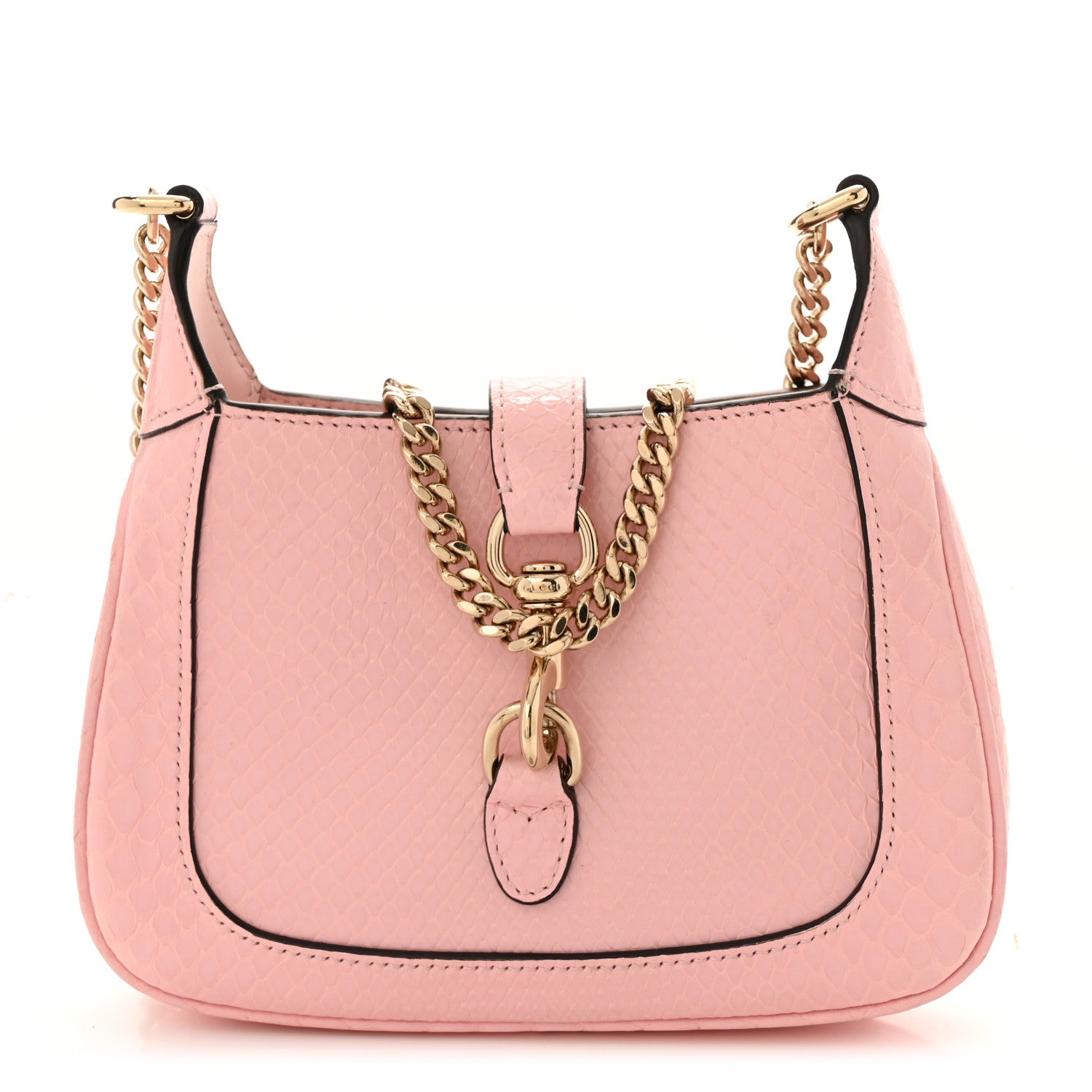 Gucci Snakeskin Mini Jackie Notte Bag Pink