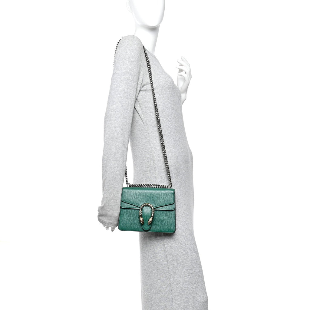 Gucci Calfskin Mini Dionysus Shoulder Bag Emerald