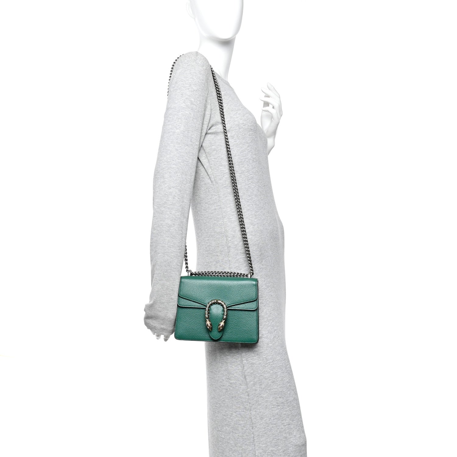 Gucci Calfskin Mini Dionysus Shoulder Bag Emerald