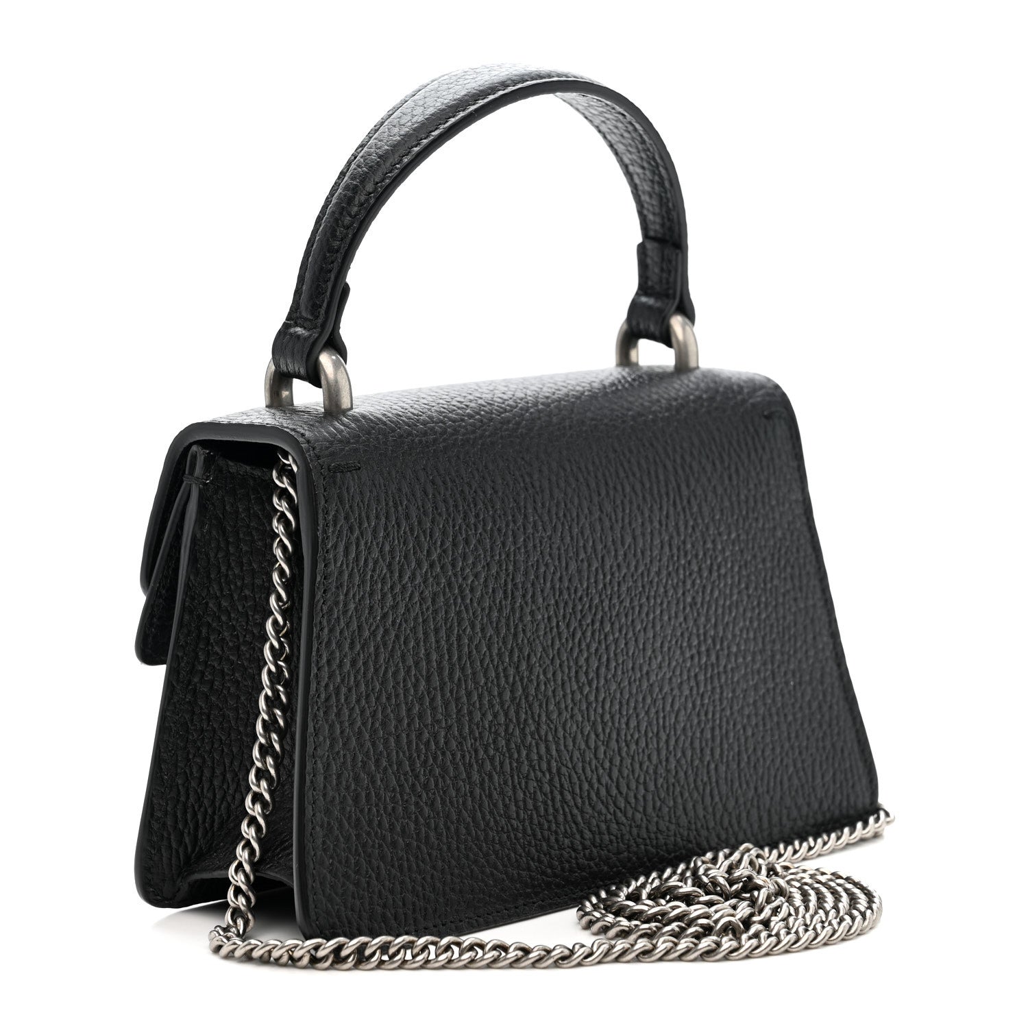 Gucci Dollar Calfskin Crystal Mini Dionysus Top Handle Bag Black Crystal
