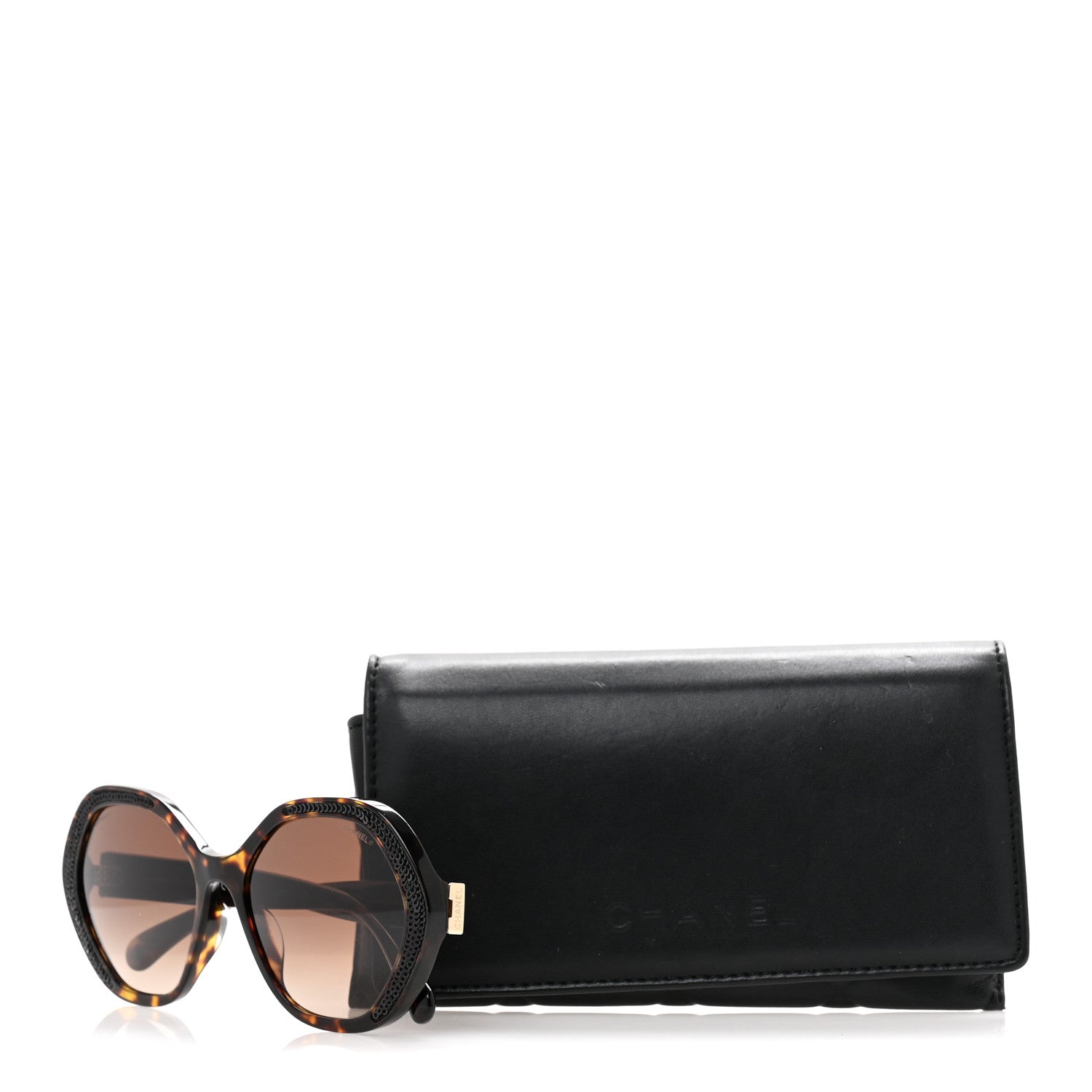 Acetate Sequin Round Sunglasses 5451-A Dark Tortoise