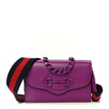 Gucci Azalea Calfskin Web Small Horsebit 1955 Crossbody Bag Spicy Cyclamin