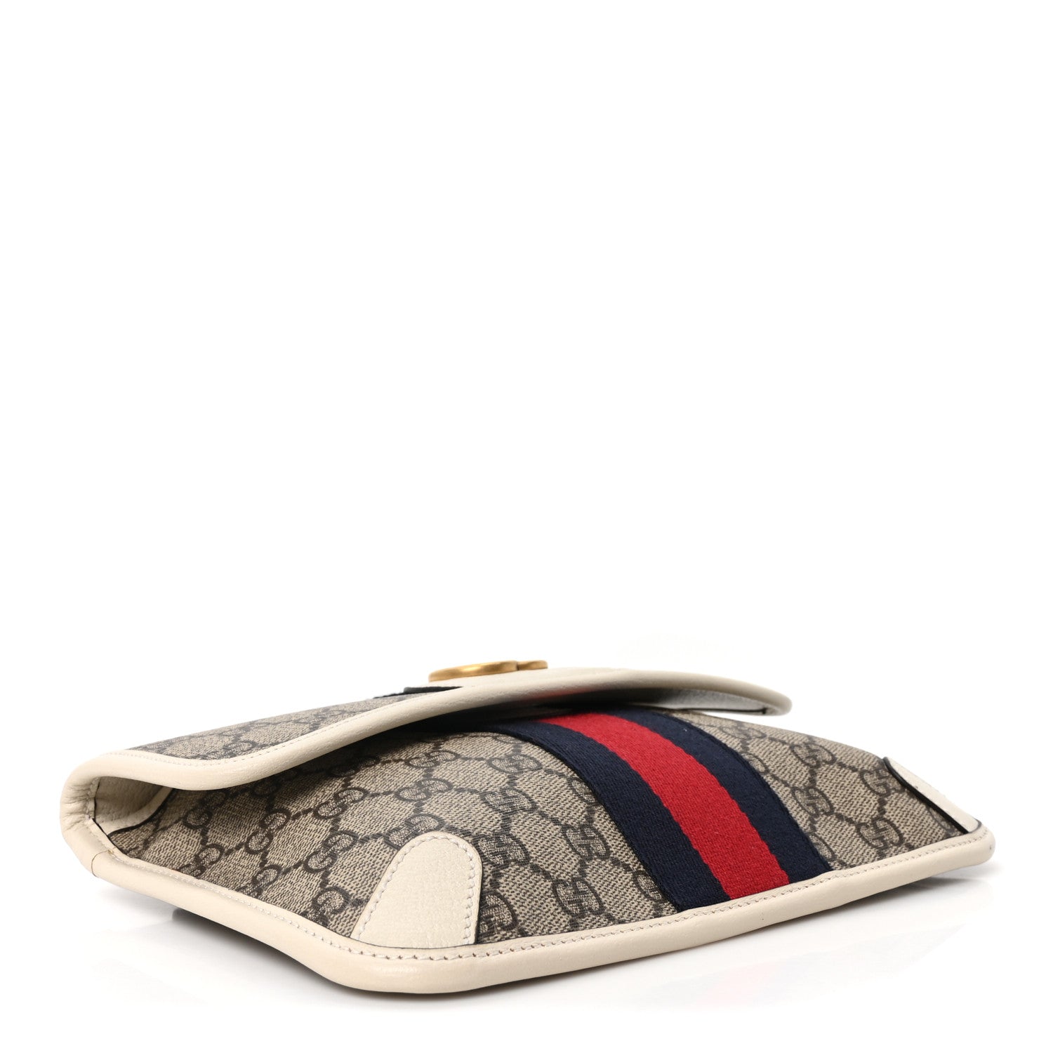 Gucci GG Supreme Monogram Web Small Ophidia Belt Bag 90 36 Beige Ebony White