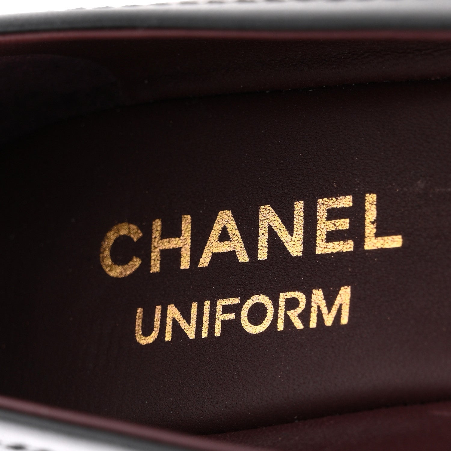 Lambskin Cap Toe CC Uniform Ballerina Flats 37.5 Black