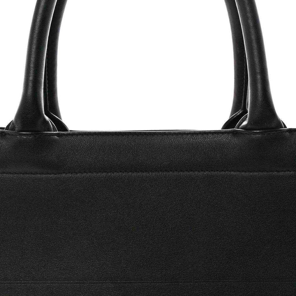 Christian Dior Calfskin Embossed Medium Book Tote Black