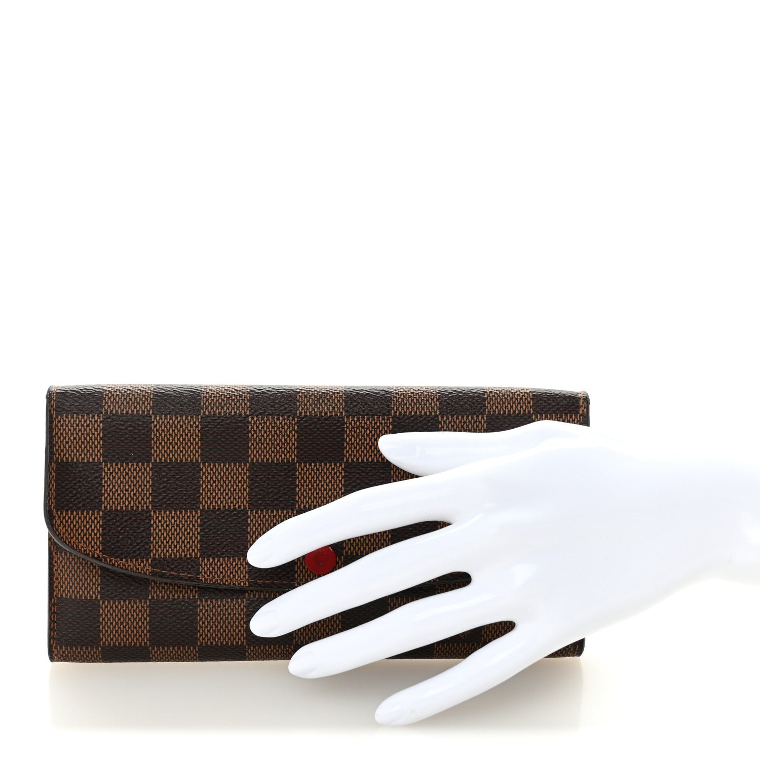 Louis Vuitton Damier Ebene Emilie Wallet Red