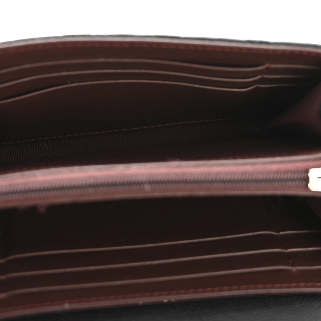 Caviar Quilted Medium Flap Wallet Black