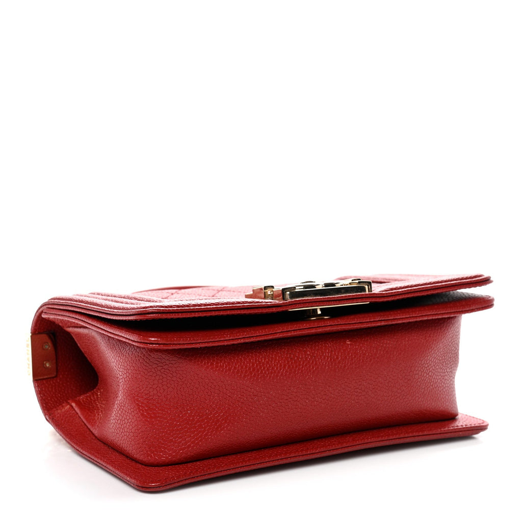 Chanel Caviar Quilted Small Boy Flap Red
