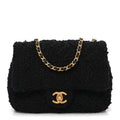 Chanel Tweed Quilted Mini Square Flap Black