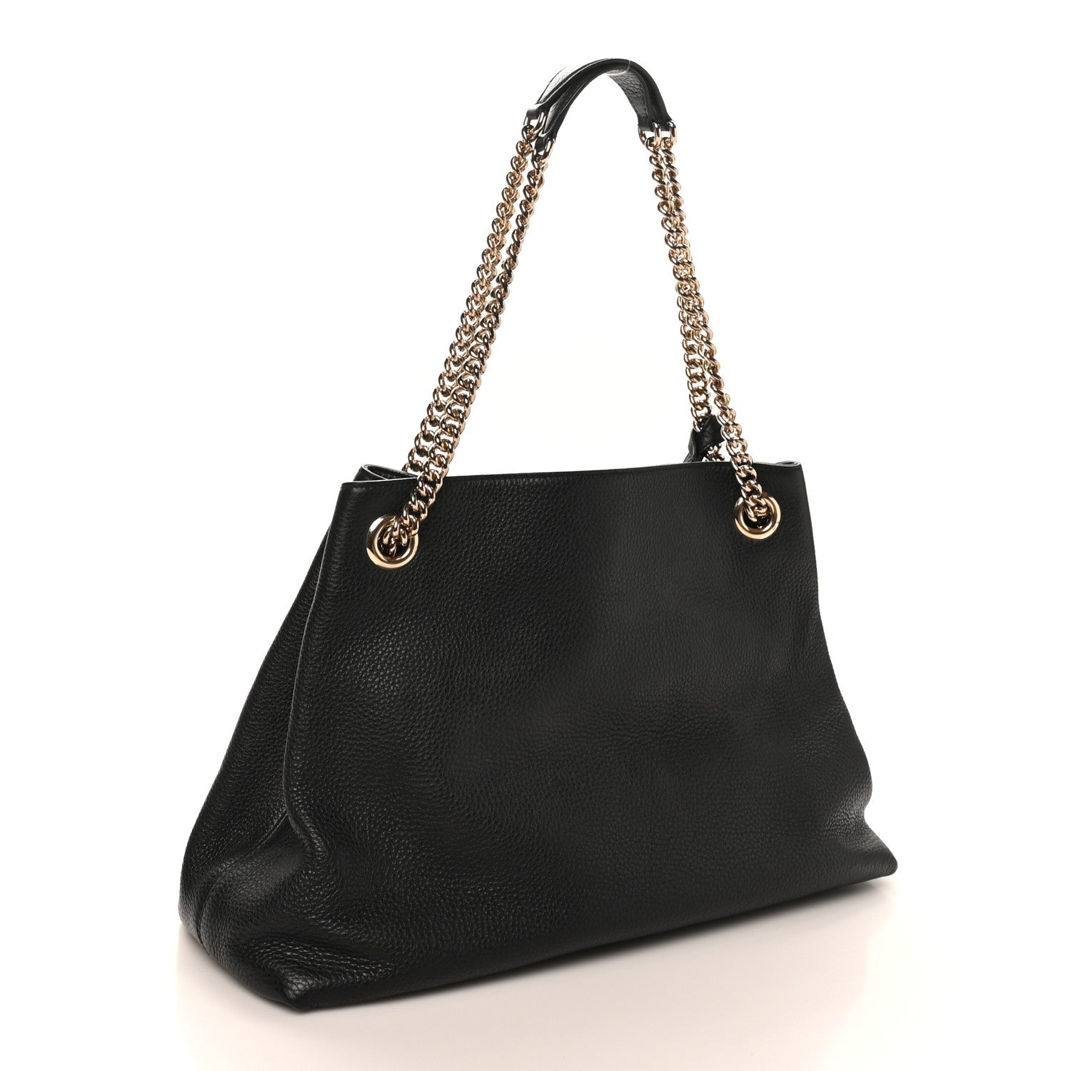 Gucci Pebbled Calfskin Medium Soho Chain Shoulder Bag Black