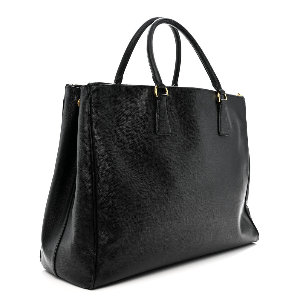 Prada Saffiano Lux Extra Large Galleria Double Zip Tote Black