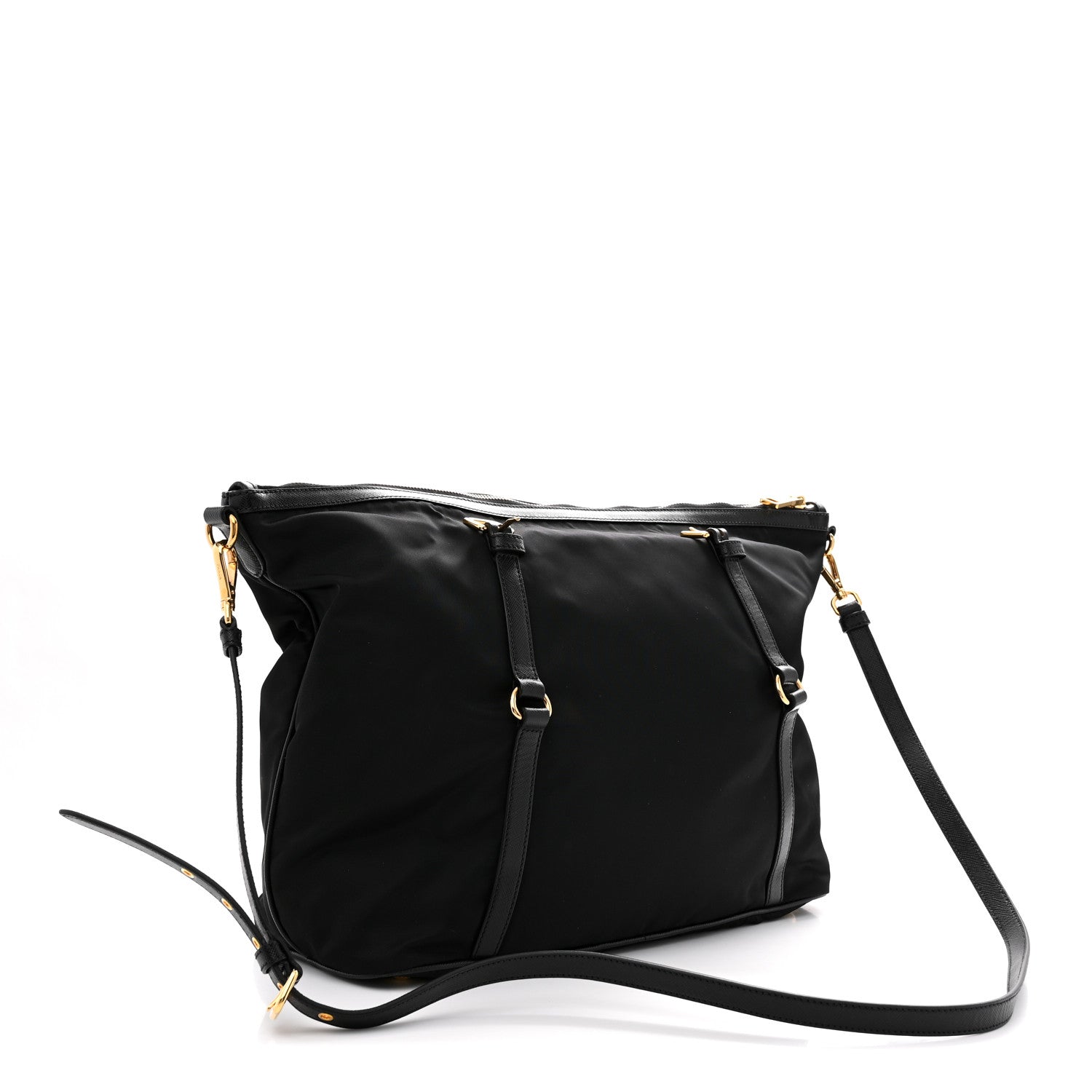 Prada Saffiano Tessuto Nylon Shopping Tote Black