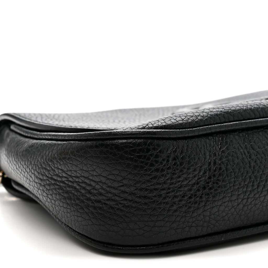 Gucci Pebbled Calfskin Medium Soho Flap Crossbody Black