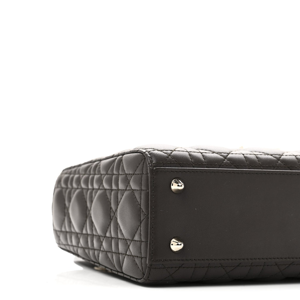 Christian Dior Lambskin Cannage Small My ABCDior Lady Dior Dark Brown