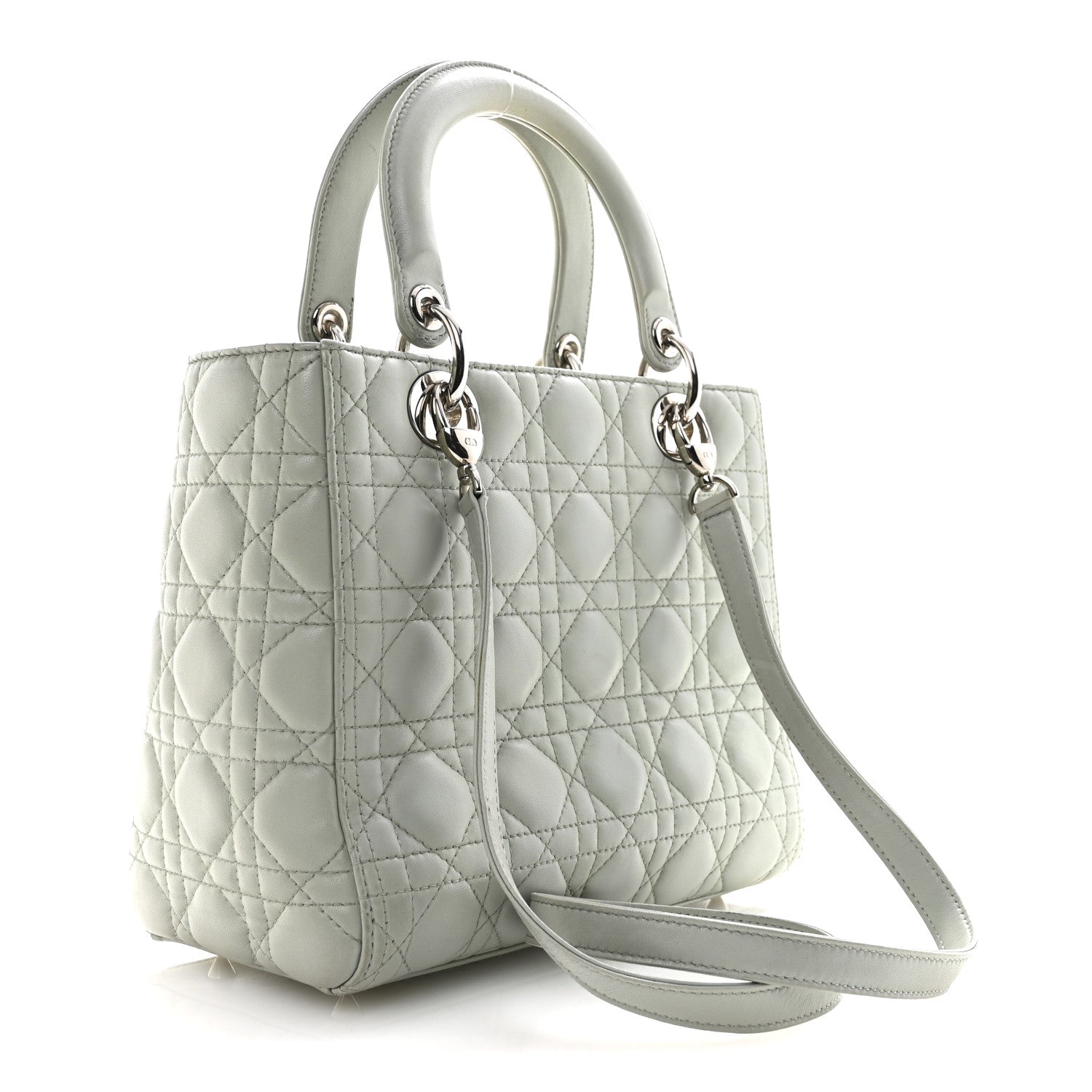 Christian Dior Lambskin Cannage Medium Lady Dior Green