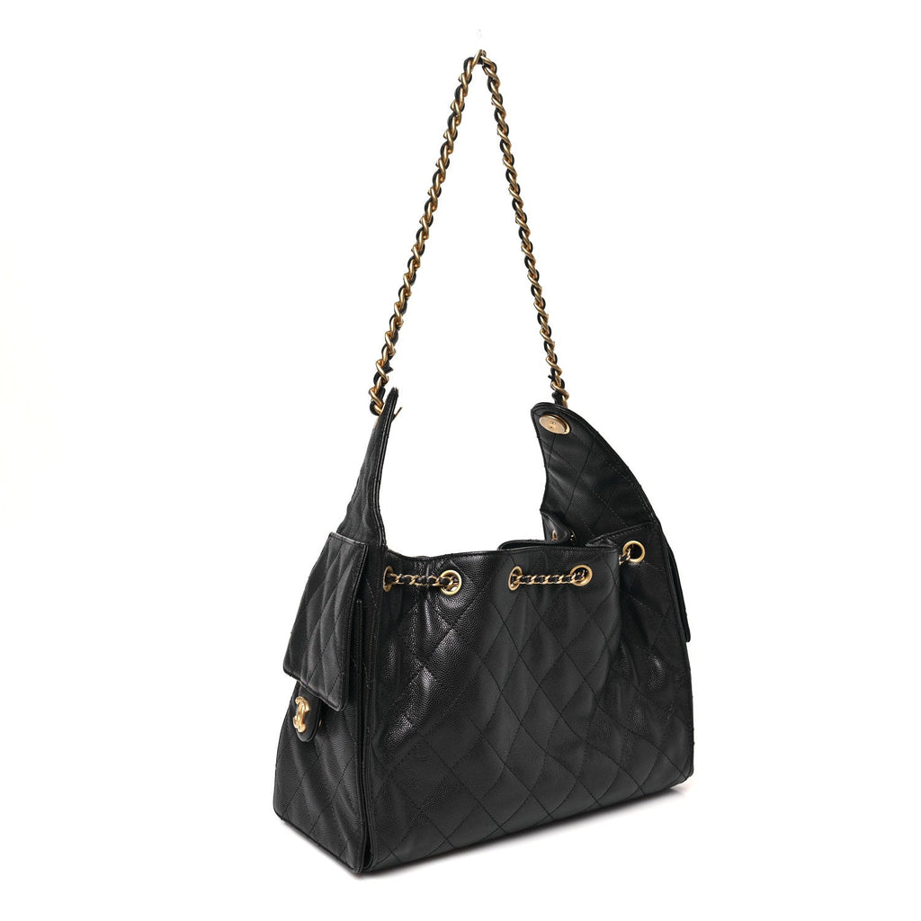 Chanel Caviar Quilted Small Chanel 25 Handbag Dark Navy