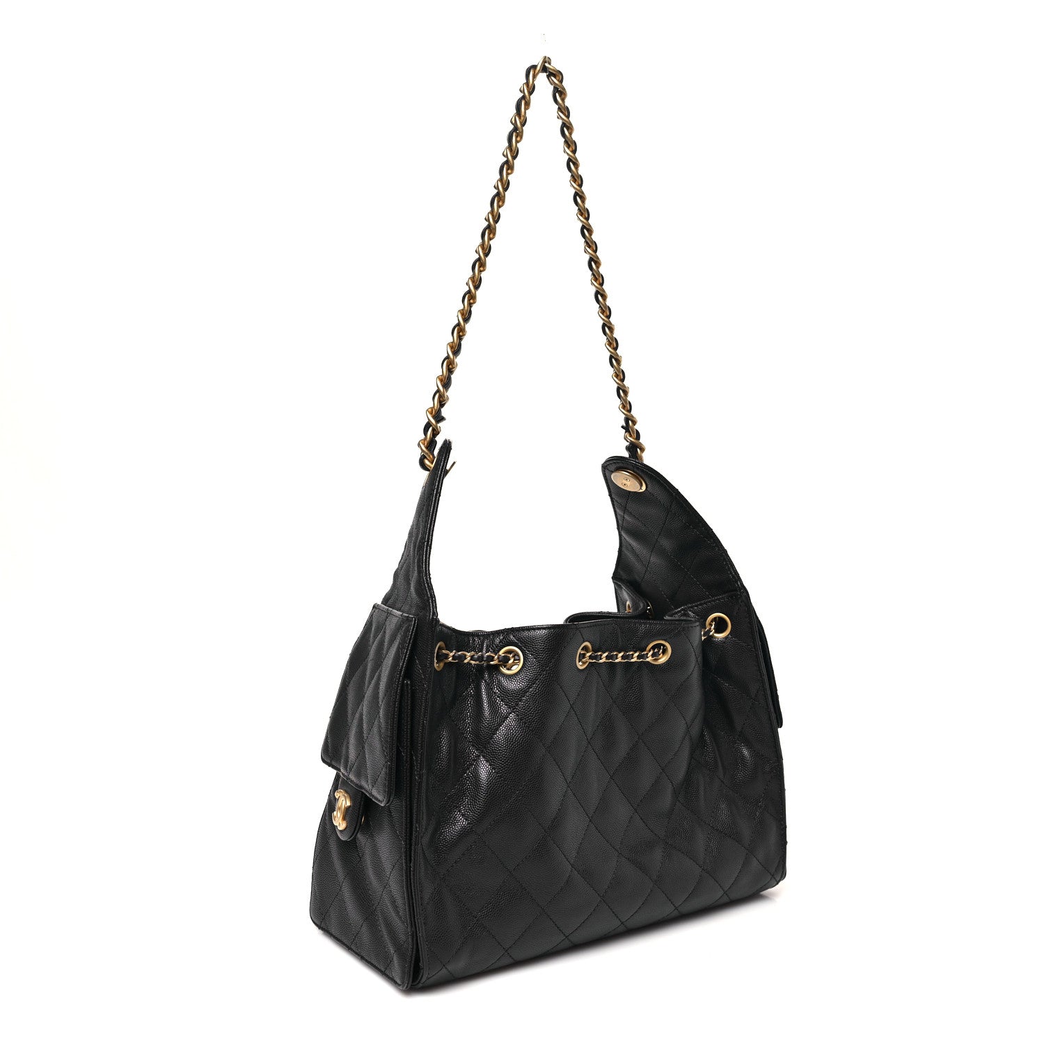 Chanel Caviar Quilted Small Chanel 25 Handbag Dark Navy