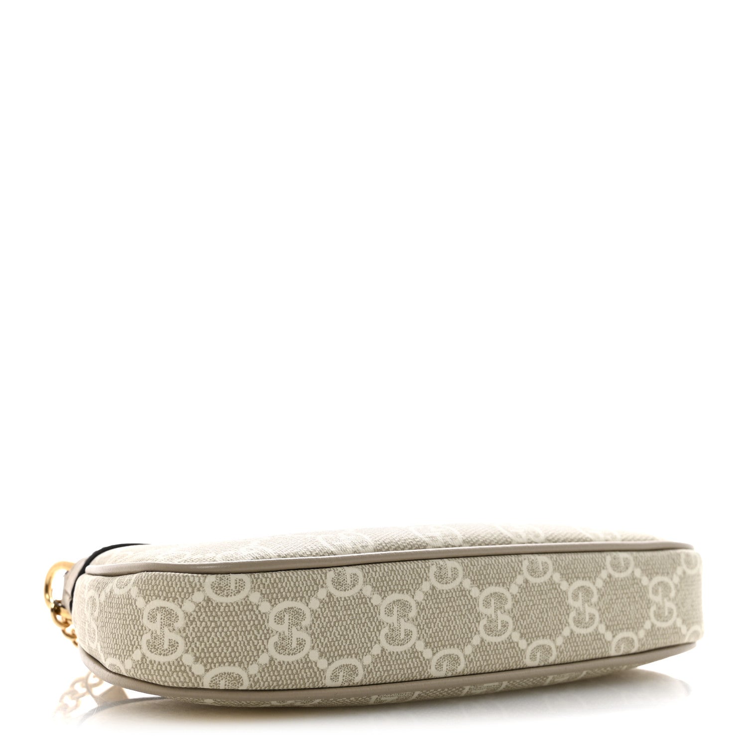 Gucci GG Supreme Monogram Textured Dollar Calfskin Web Mini Ophidia GG Handbag Beige Mystic White Oatmeal