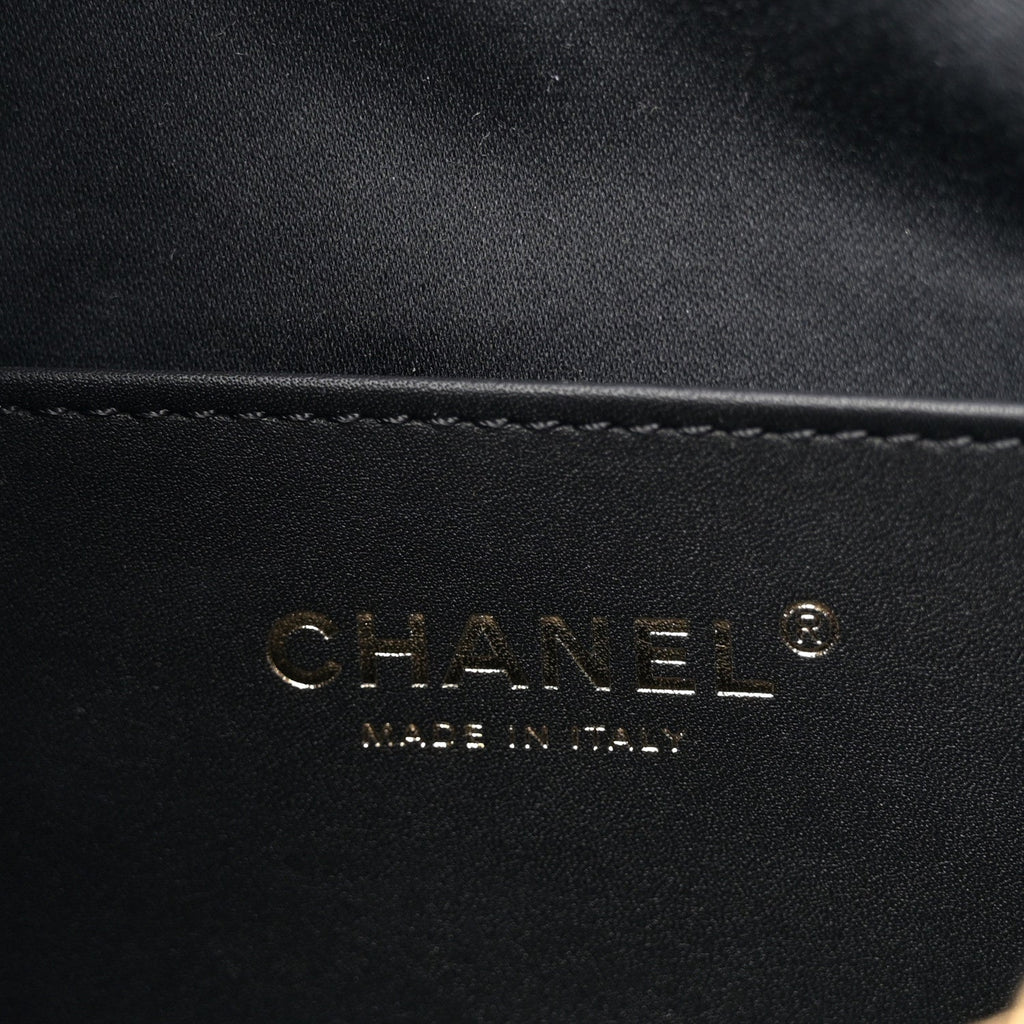 Chanel Washed Denim Quilted Mini Chanel 25 Handbag Black