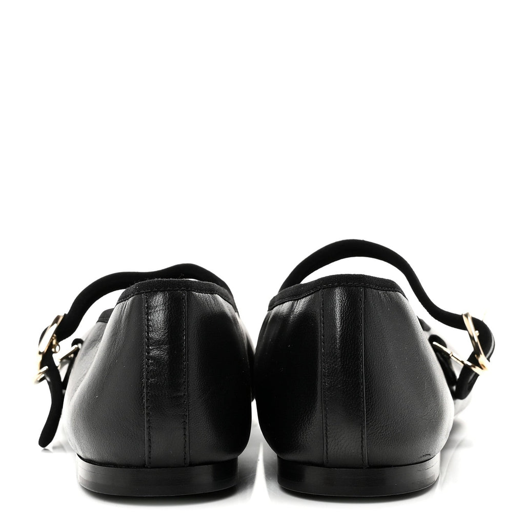 Lambskin Mary Jane Flats 40 Black