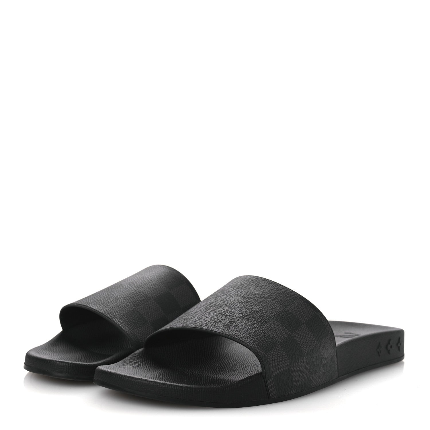 Louis Vuitton Damier Graphite Mens Waterfront Slide Sandal 9 Black