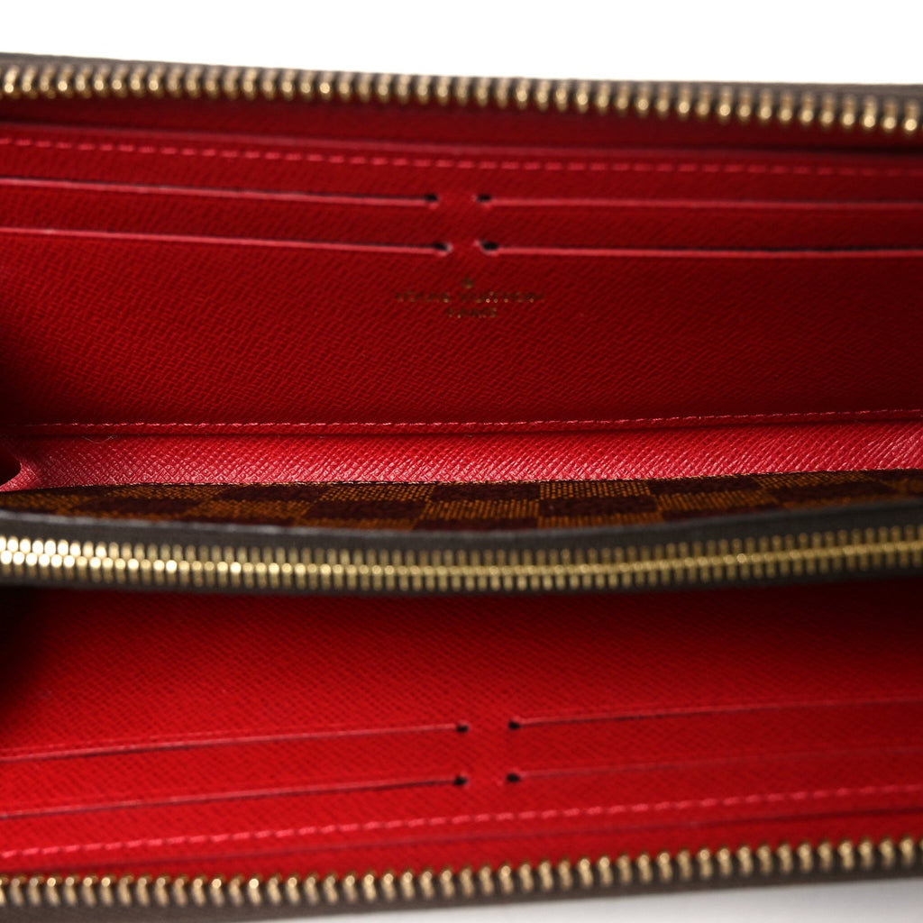 Louis Vuitton Damier Ebene Clemence Wallet Cherry