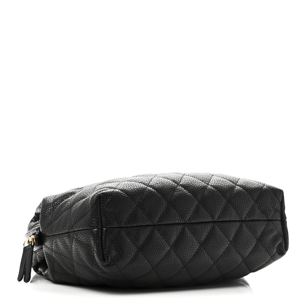 Chanel Shiny Caviar Quilted Large Bowling Bag Black