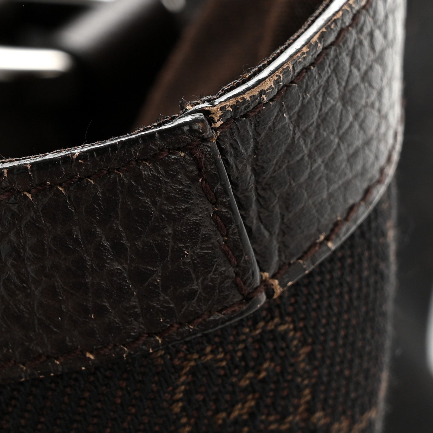 Gucci Denim Monogram Large Abbey Tote Dark Brown