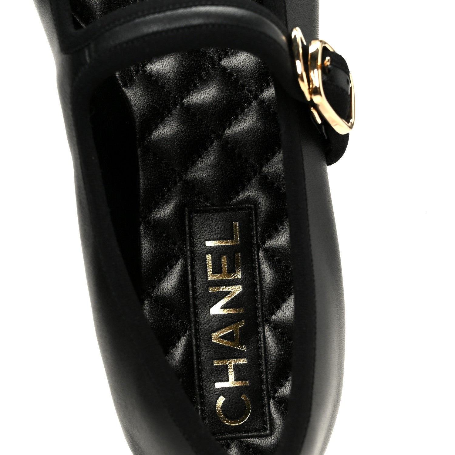 Lambskin Mary Jane Flats 37 Black