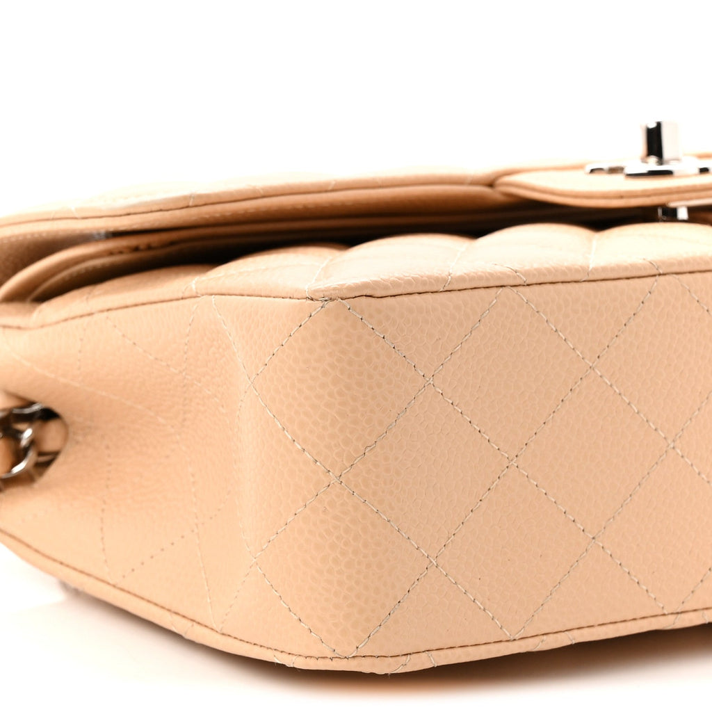 Chanel Caviar Quilted Small Double Flap Beige