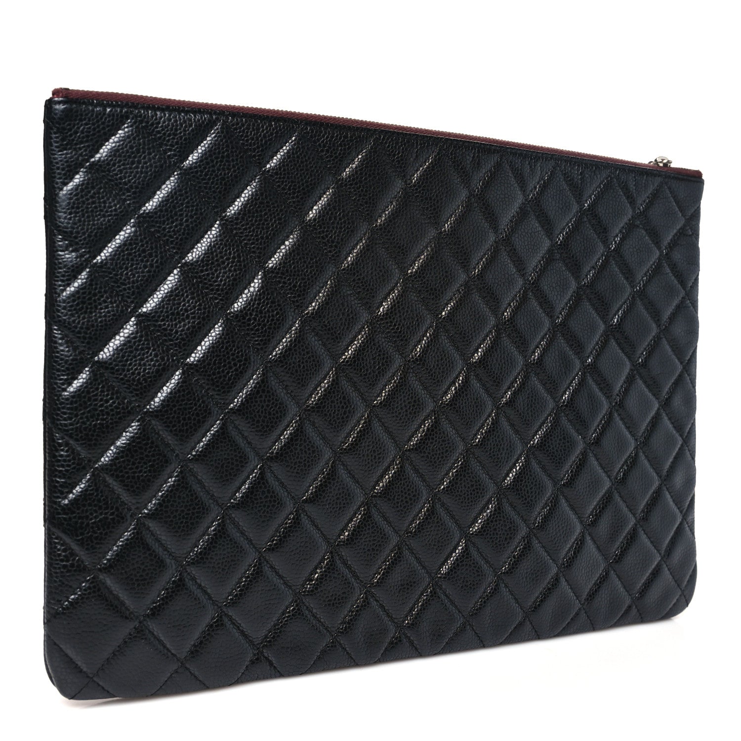 Caviar Quilted Large Cosmetic Case Black