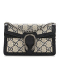 Gucci GG Supreme Monogram Textured Dollar Calfskin Super Mini Dionysus Shoulder Bag Beige Blue