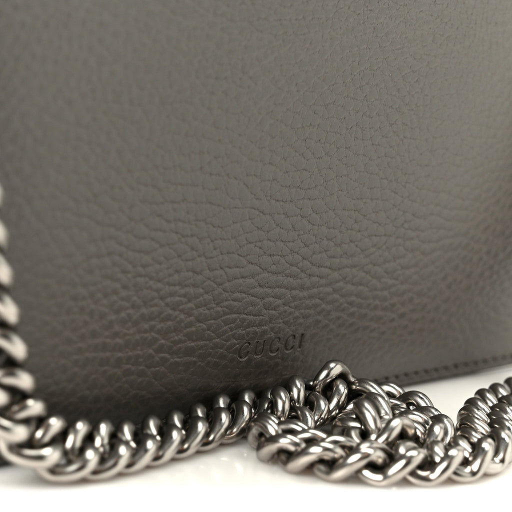 Gucci Pebbled Calfskin Small Dionysus Shoulder Bag Dusty Grey