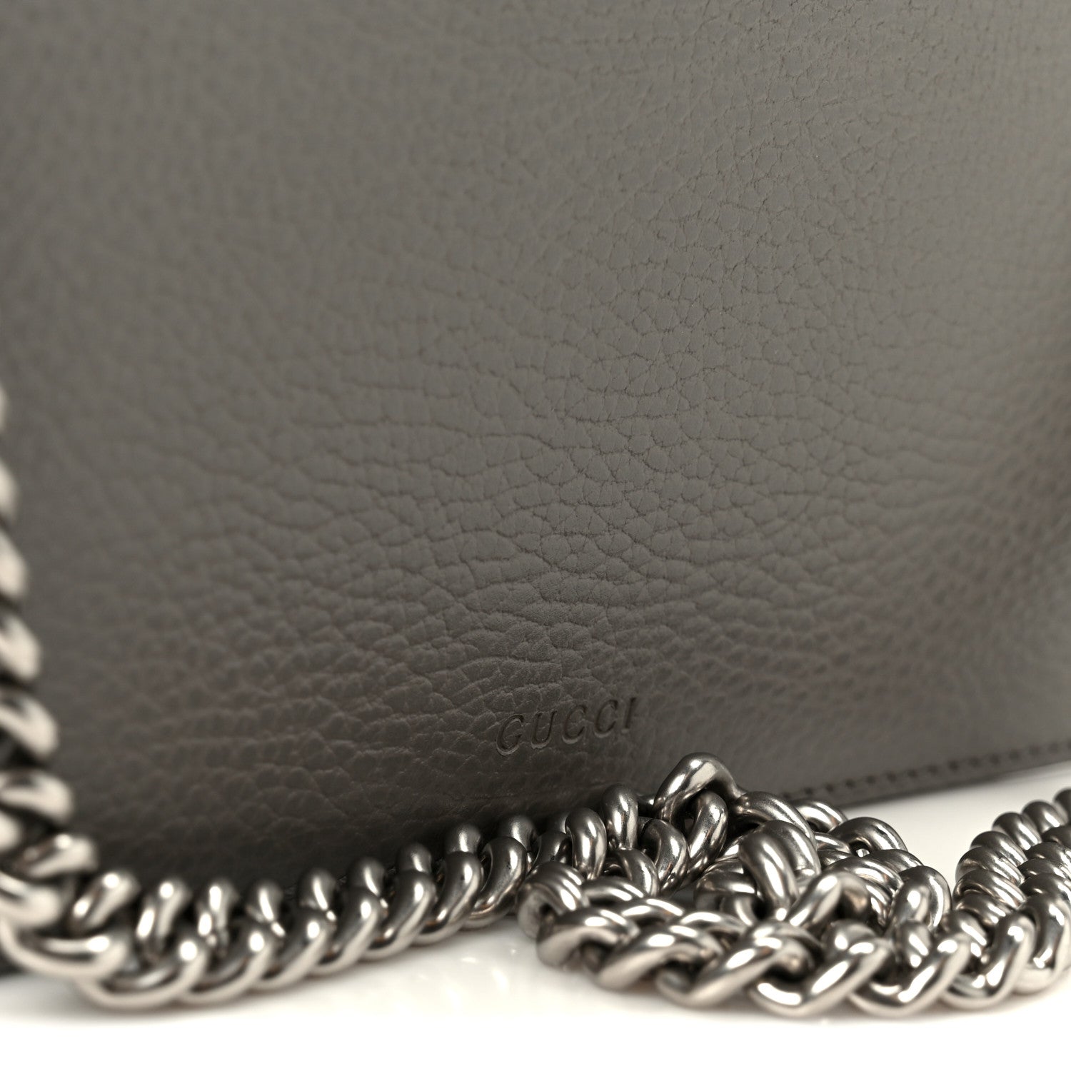 Gucci Pebbled Calfskin Small Dionysus Shoulder Bag Dusty Grey