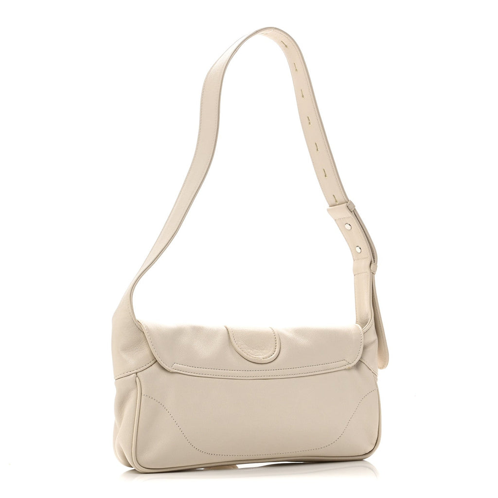 Gucci Goatskin Small GG Monochrome Aphrodite Shoulder Bag Mystic White